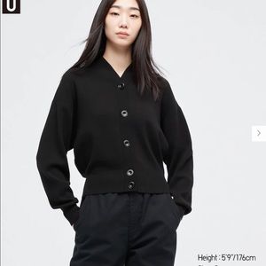 Full Needle Cropped Long sleeve Cardigan - XS